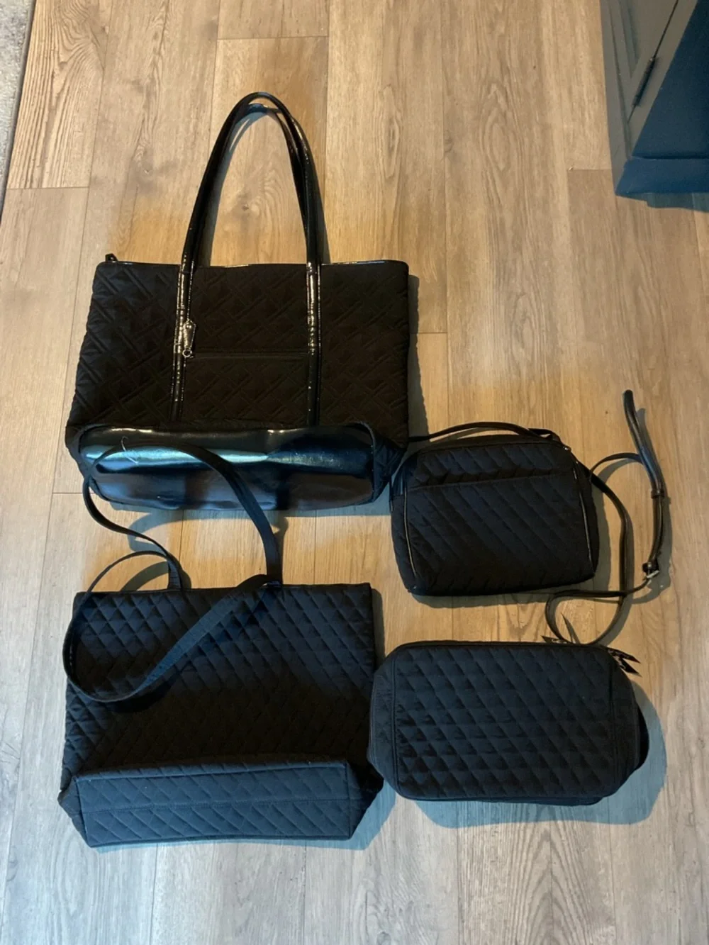 Vera Bradley Black Quilted 4 piece BUNDLE - Good Used Condition MSRP: $350+ - Picture 5 of 16